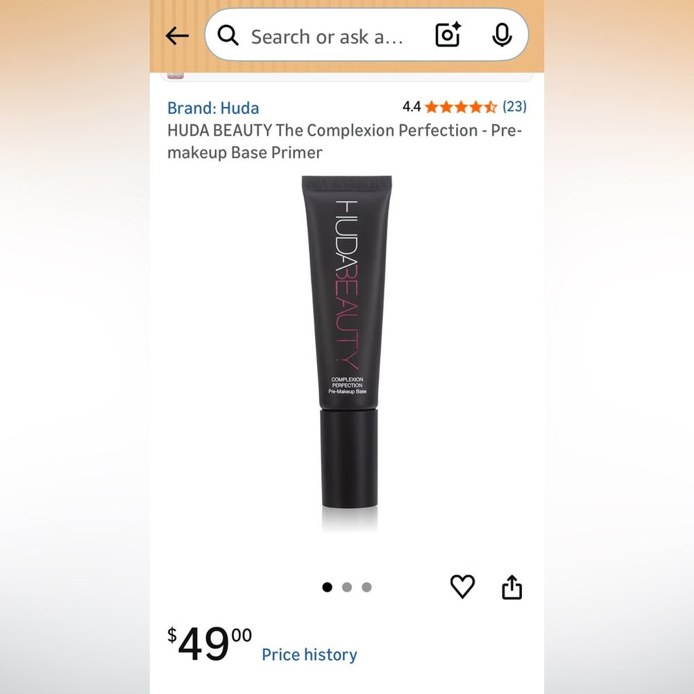 HUDA BEAUTY Pre-Makeup Base Primer - Black Tube NWOB